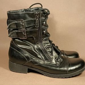 G by Guess Black Bruze Combat Boots Size 7M